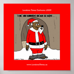 Póster Papá Noel Navidades del oso Poster gracioso