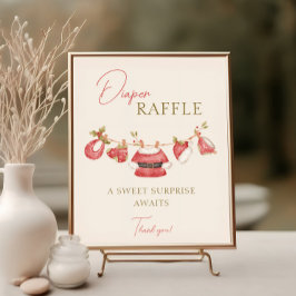 Póster Papá Noel Niño Niño Baby Shower Diaper Raffle