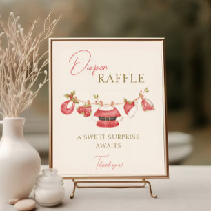 Póster Papá Noel Niño Niño Baby Shower Diaper Raffle