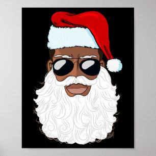 Póster Papá Noel Noel negro Noel Santa Afro Americano