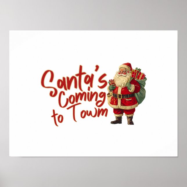 Póster Papá Noel: Papá Noel viene a la ciudad (Frente)
