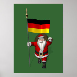 Póster Papá Noel Patriótico Con El Fin De Alemania