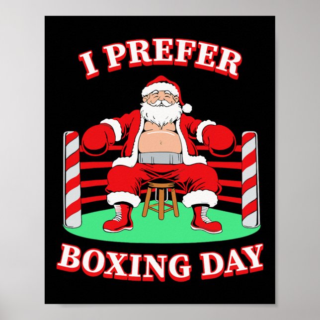Póster Papá Noel Prefiero El Grupo De Boxeo Que Coincide  (Frente)
