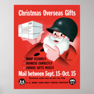 Póster Papá Noel - regalos de ultramar del navidad