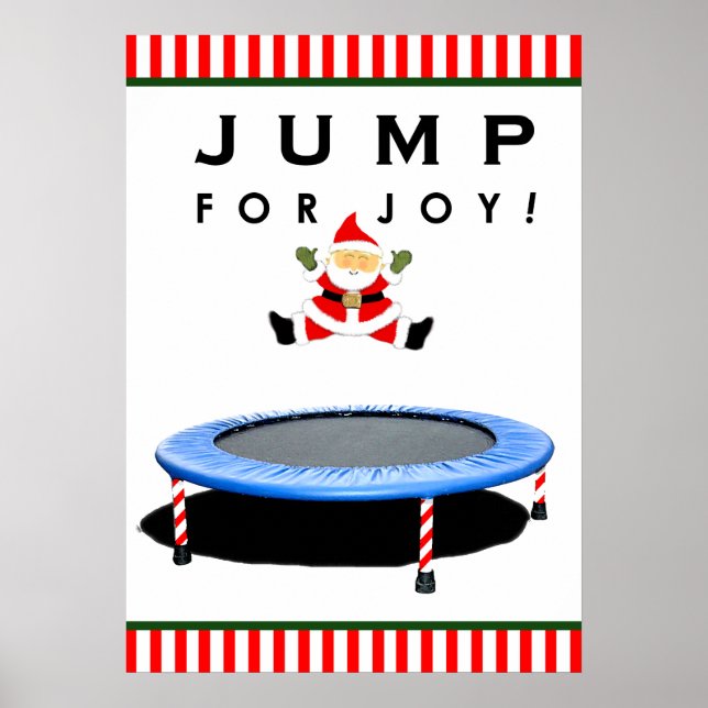 Póster Papá Noel saltando en trampolín (Frente)