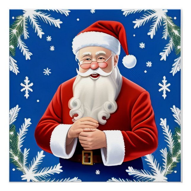 Póster Papá Noel sonriendo (Anverso)
