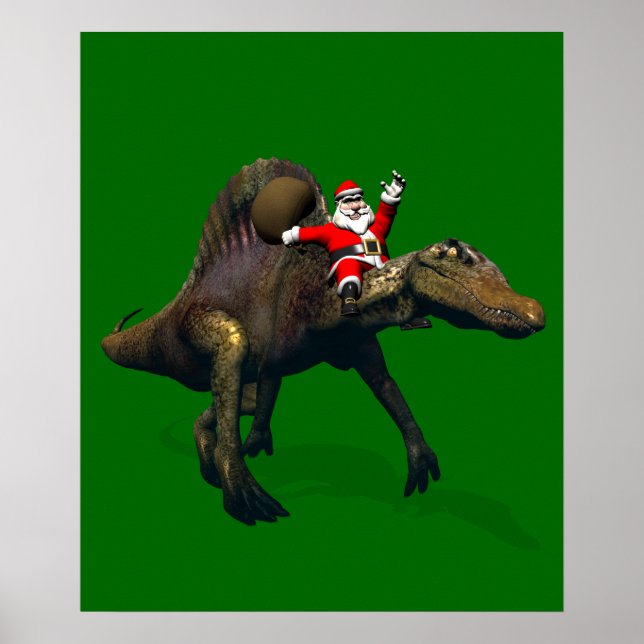 Póster Papá Noel Viajando Por El Espinosauro (Frente)