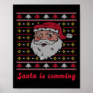 Póster Papá Noel viene Navidades navideños
