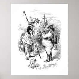Póster Papá Noel y Little Bo Peep (1879)