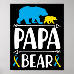 Póster Papa Oso de síndrome de Down Mens Concienciación O