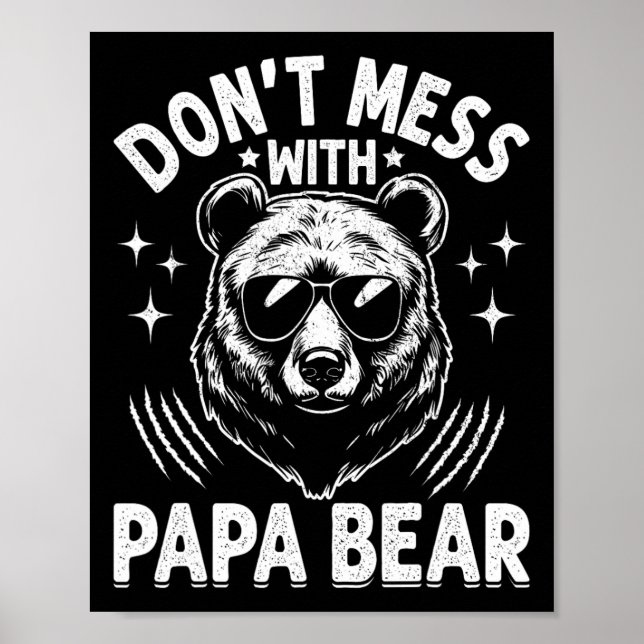 Póster Papa Oso no se mezcle con padres graciosos de papá (Frente)