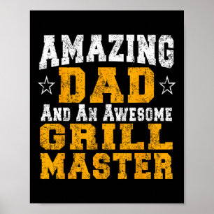 Póster Papá Padre Rbecue Shirt Bbq Grill Master Pit Boss