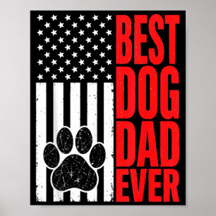 Póster Papá Perro Siempre Patriótico Día del Padre Amante