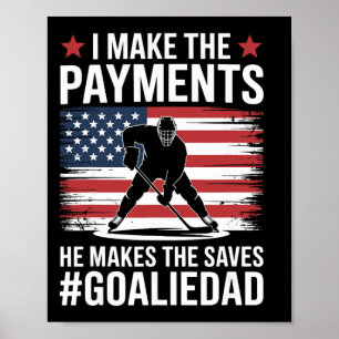 Póster Papá portero de hockey sobre hielo y padre