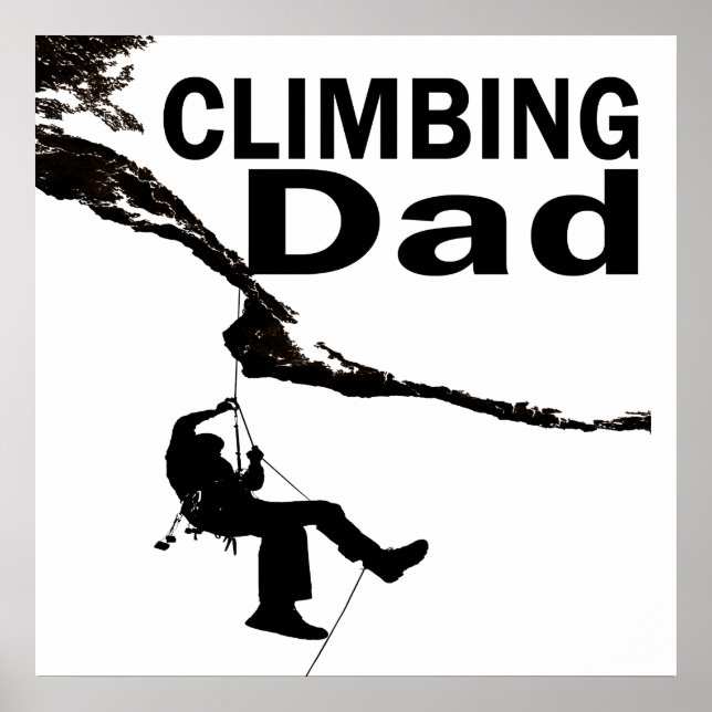 Póster Papá que practica escalada en roca (Frente)