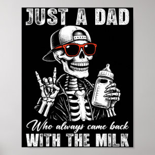 Póster Papá que volvió con esqueleto de leche día del pad