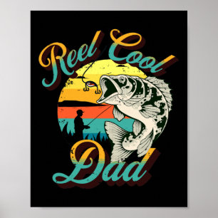 Póster Papá Regalo del Día del Padre Real Guay Papá Pesca