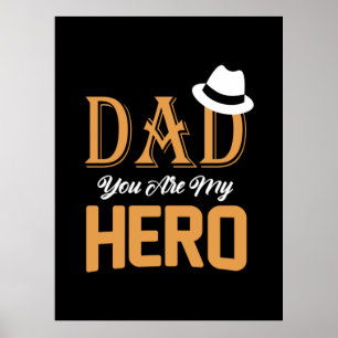 Póster Papá Regalo Papá Eres Mi Héroe