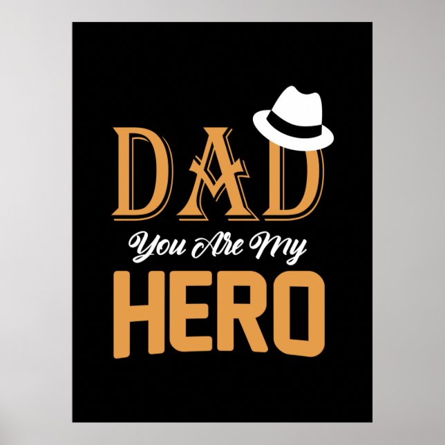 Póster Papá Regalo Papá Eres Mi Héroe (Frente)