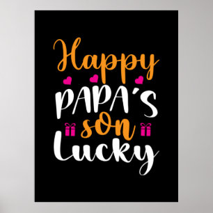 Póster Papá Regalos Feliz hijo de papá afortunado