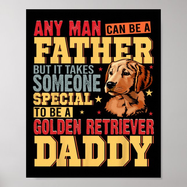 Póster Papa Retriever Dorado Especial Día del Padre Perro (Frente)