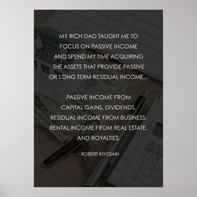 Póster Papá rico vs papá pobre - Motivación del dinero (Frente)