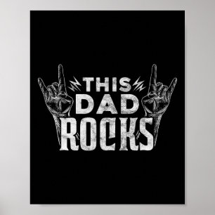 Póster Papá rocas Rock N Roll Heavy Metal Día del Padre