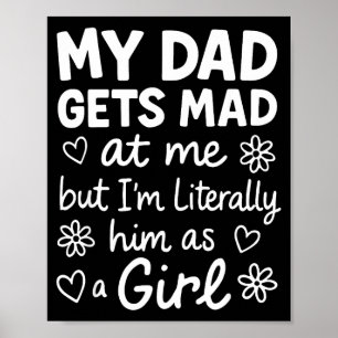 Póster Papá se enfada conmigo Divertido humor de padre e
