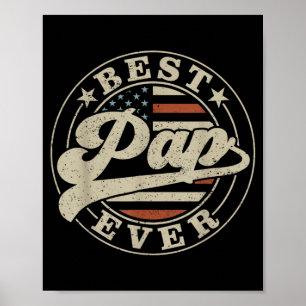 Póster Papá siempre bandera estadounidense divertido Día 