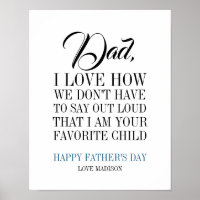 Papá, soy tu Poster favorito del Día del Padre