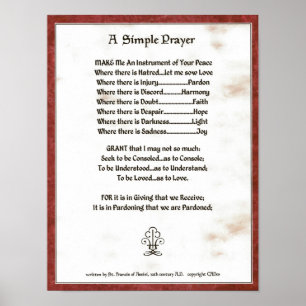 PÓSTER PAPA=ST. FRANCIS=UNA SIMPLE ORACIÓN POR LA ORACIÓN