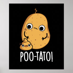 Póster Papa-tata divertida verdura caca broma Fondo oscur