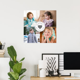 Póster Papa Te Amamos Corazón 4 Collage de Fotos