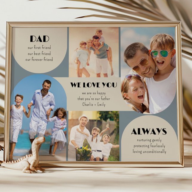 Póster Papá, te queremos siempre moderna para foto (Photo Display poster - order professionally printed or as a printable digital download)