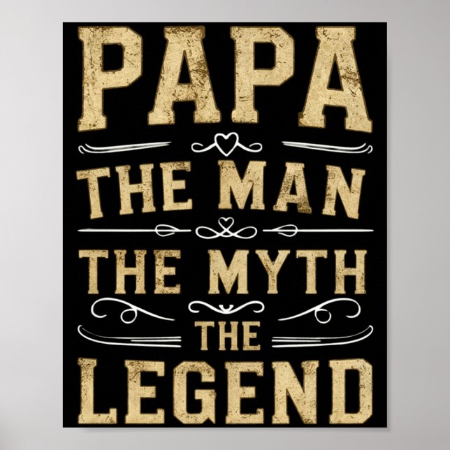 Póster Papa The Man The Myth The Legend Fathers Day  (Frente)
