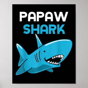 Póster Papá Tiburón Divertido Familia Divertida