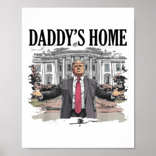 Póster Papá Trump Divertido Está en Casa Casa Blanca _1 