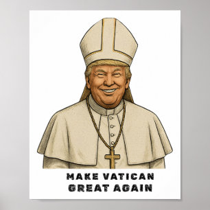 Póster Papa Trump Divertido Trump Vaticano Cristiano Retr