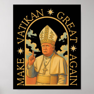 Póster Papa Trump Divertido Trump Vaticano Cristiano Retr