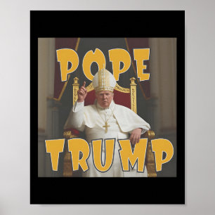 Póster Papa Trump Divertido Trump Vaticano Cristiano Retr