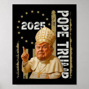 Póster Papa Trump Divertido Trump Vaticano Cristiano Retr