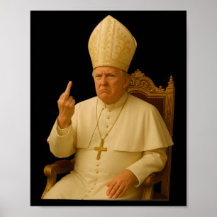 Póster Papa Trump Divertido Trump Vaticano Cristiano Retr