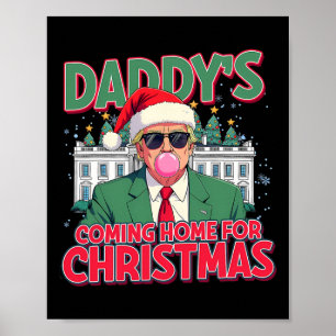 Póster Papá vuelve a casa para Navidades graciosos navida