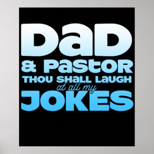 Póster Papá y Pastor Te Rerías De Todos Mis Chistes