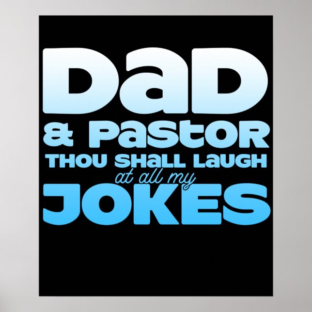 Póster Papá y Pastor Te Rerías De Todos Mis Chistes (Frente)