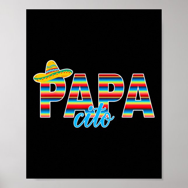 Póster Papacito Serape Sombrero Mexicano Cinco De Mayo (Frente)