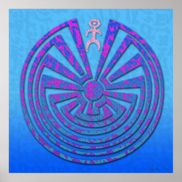 Póster Papago Maze Azul y Púrpura