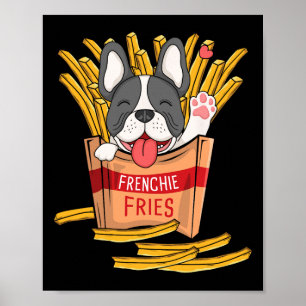 Póster Papas fritas - Bulldog Francés Amante de las Papas