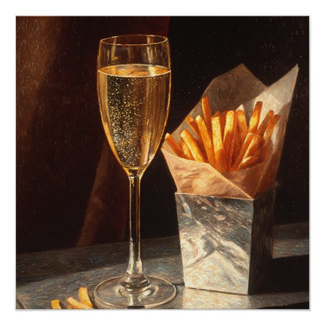 Póster Papas fritas y champán (Anverso)