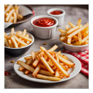 Póster Papas fritas y kétchup